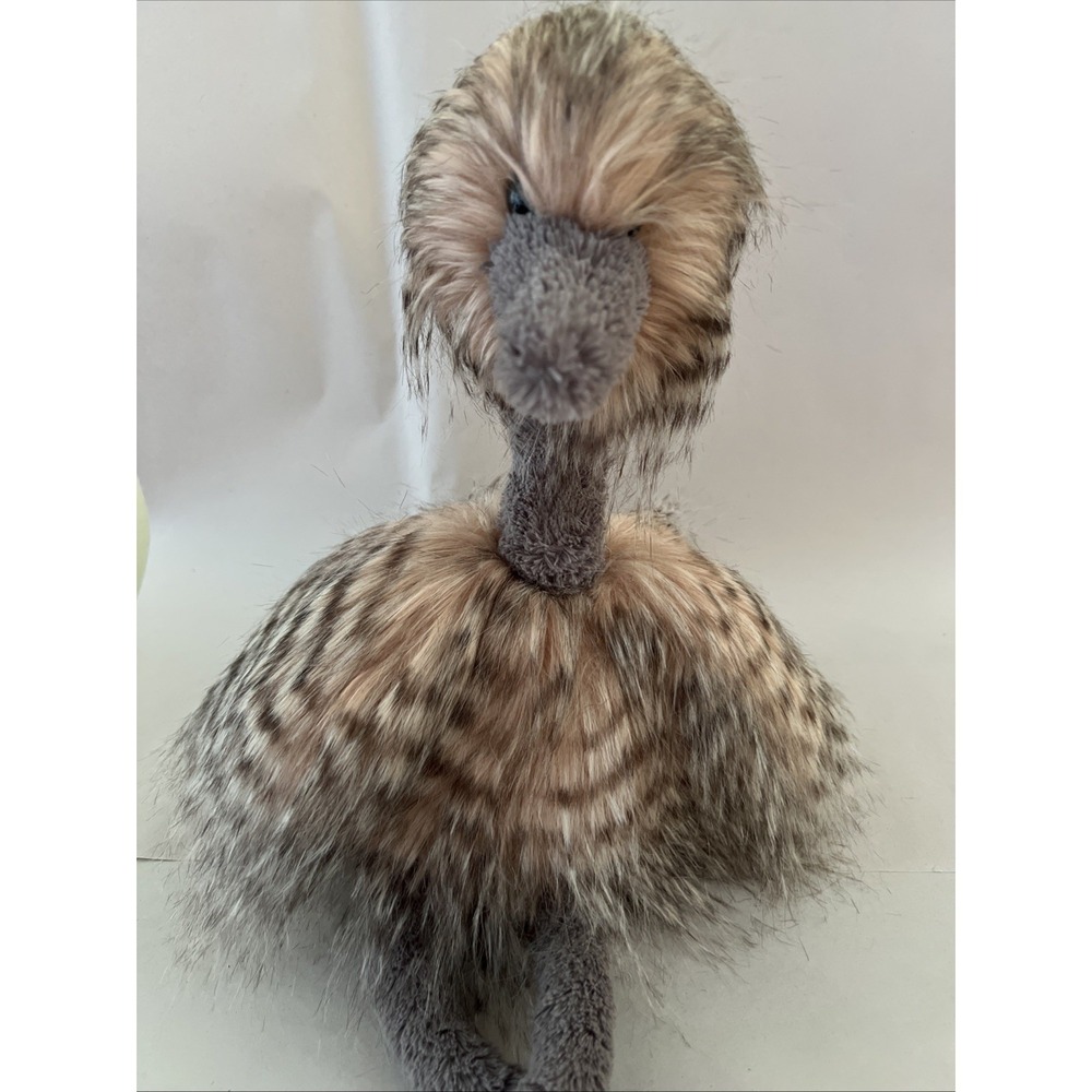 Jellycat London Odette Ostrich Plush Soft Toy Gray Pink Stuffed Animal - Picture 2 of 12